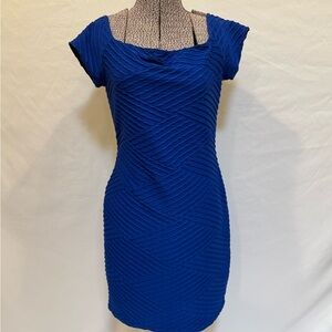 Brat Star Royal Blue Textured Bodycon Dress – Size L